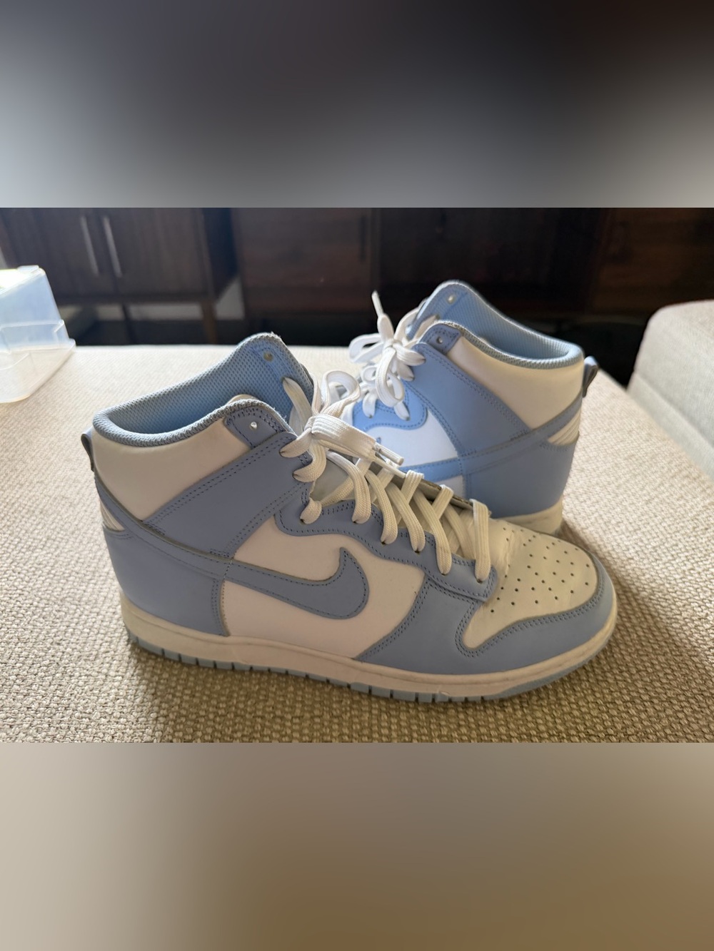 Nike High-Top Sneakers in Sky Blue & White